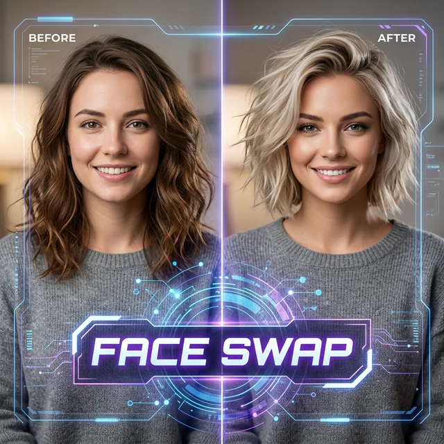 "Professional headshot face swap"